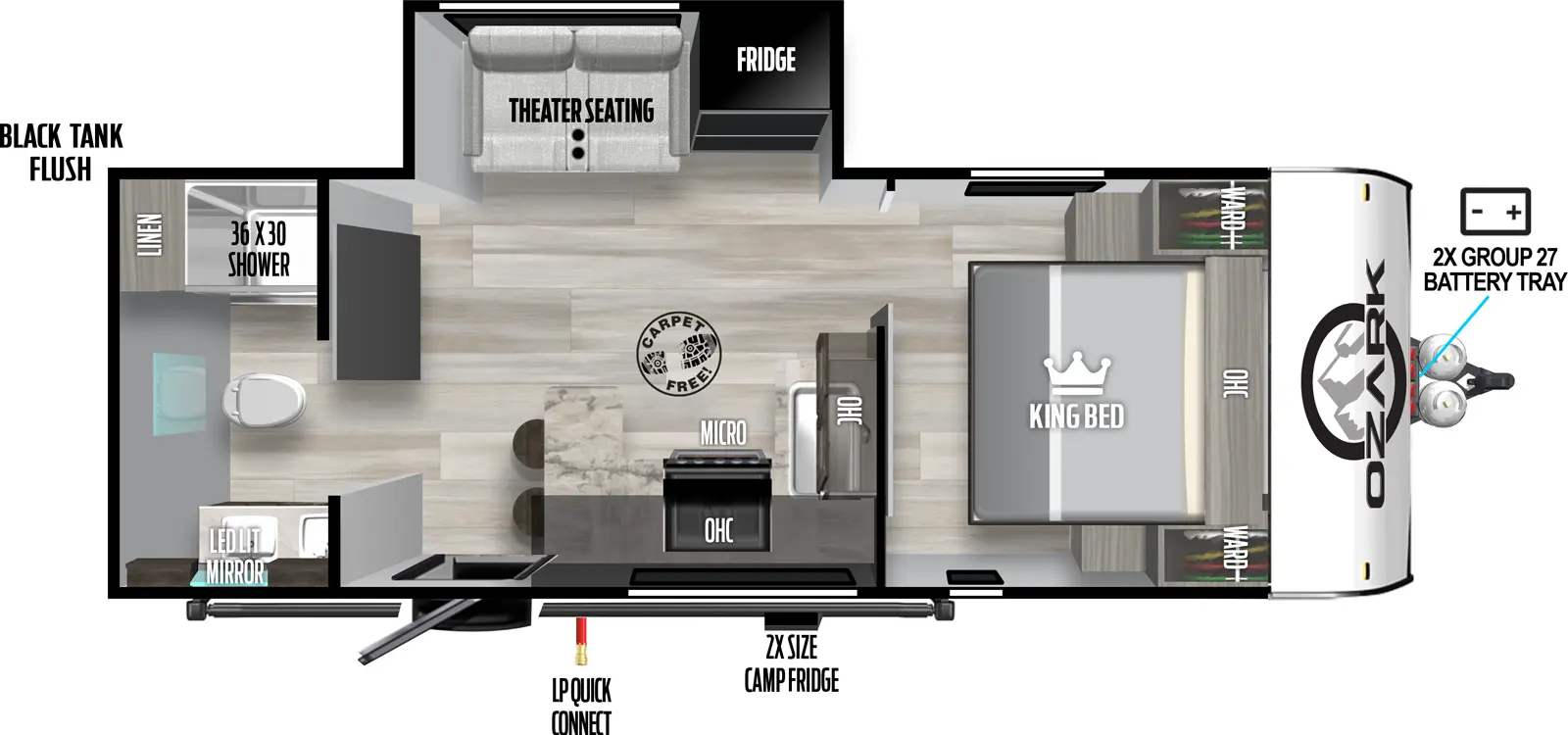 Ozark 2430RBK Floorplan